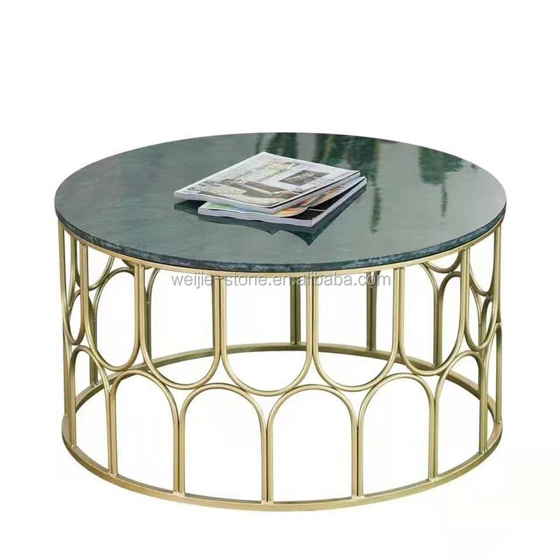 Wholesale design metal wire frame living room marble coffee table furniture