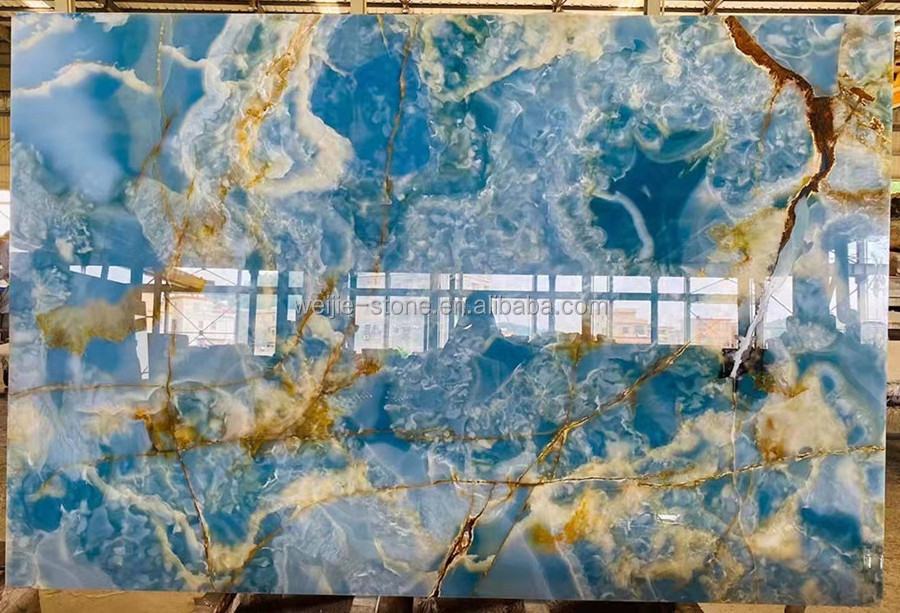 Translucent Marble Price Backlit Natural Stone Panel Blue Onyx Marble Slab