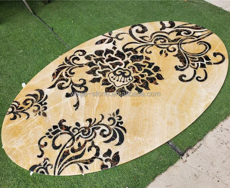 Water jet marble designs inlay tile floor carpet waterjet medallion 2022