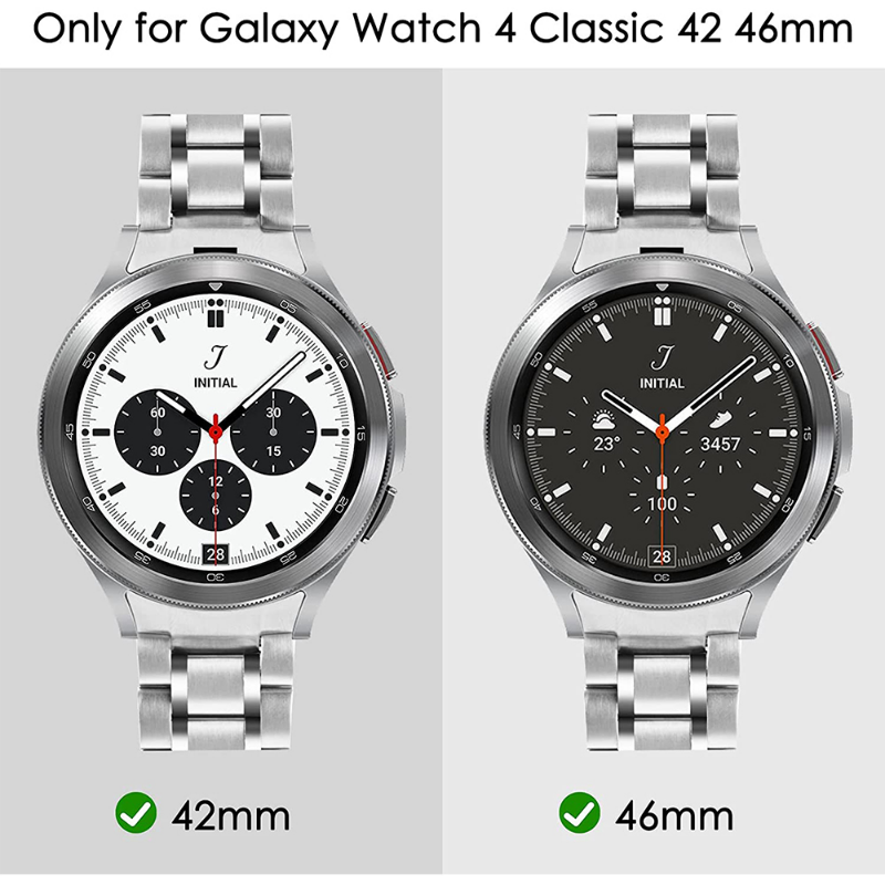 Luxury Curved end Stainless Steel Strap for Galaxy Watch 4 40/44/42/46mm Metal Link Bracelet for Samsung Galaxy Watch 5 Pro Band