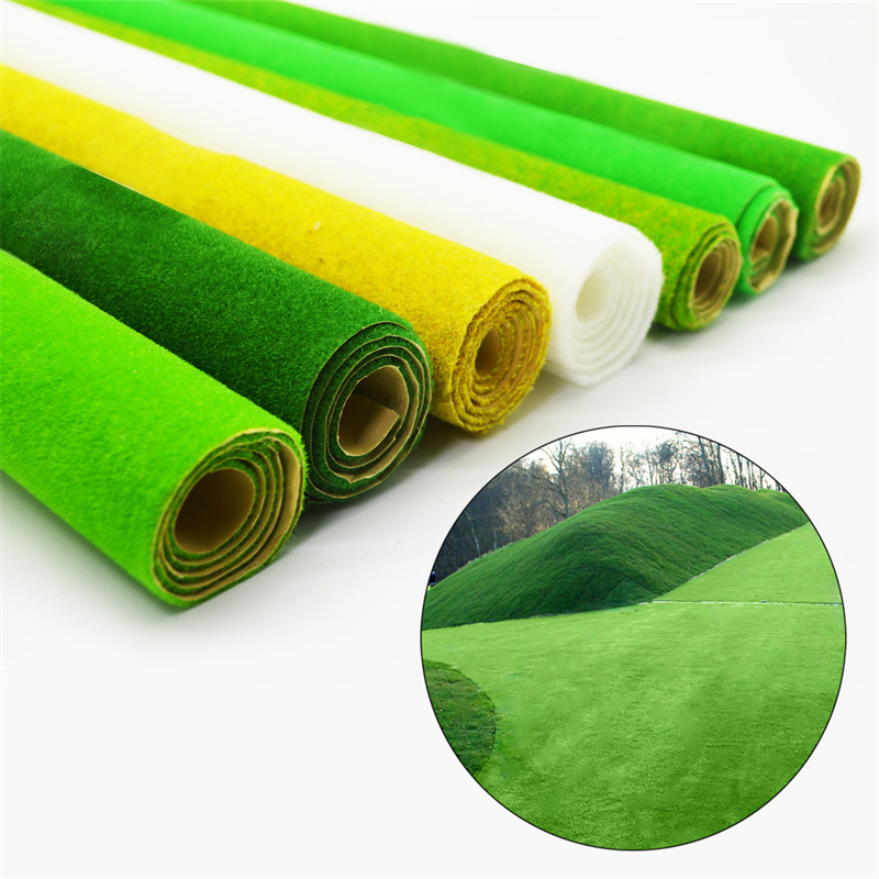 1*2.5M Flock Artificial Natural Green Grass Mat For Architecture Model Building Train Diorama Layout