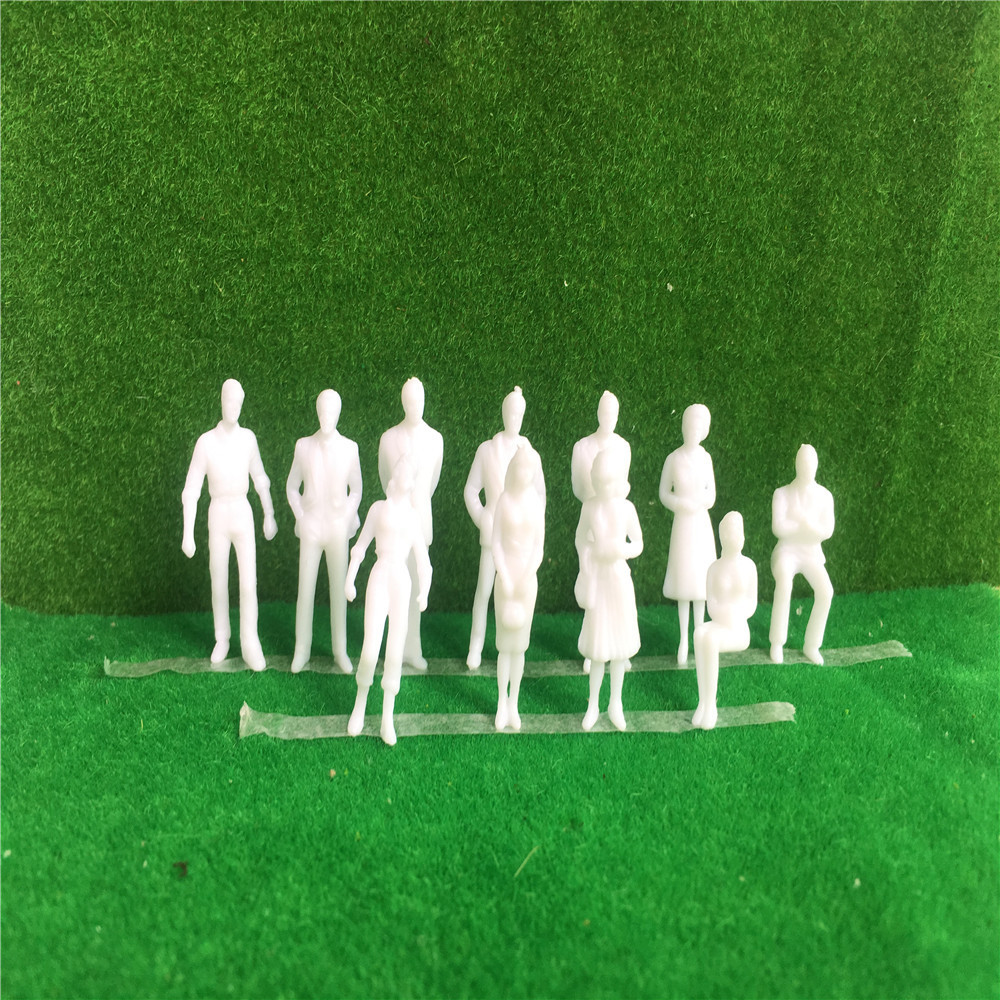 Model Train Railway Plastic White Different Poses 1:50 O Scale Standing Unpainted Figures People