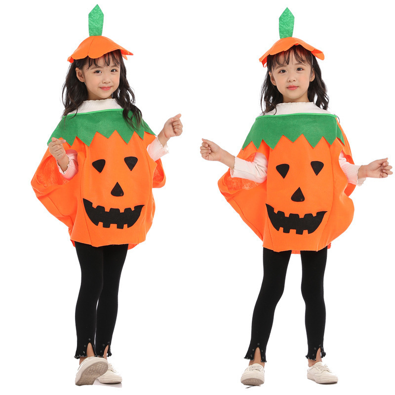 Halloween Pumpkin Clothes For Adults Or Kids With Handling Bag Cosplay Costume