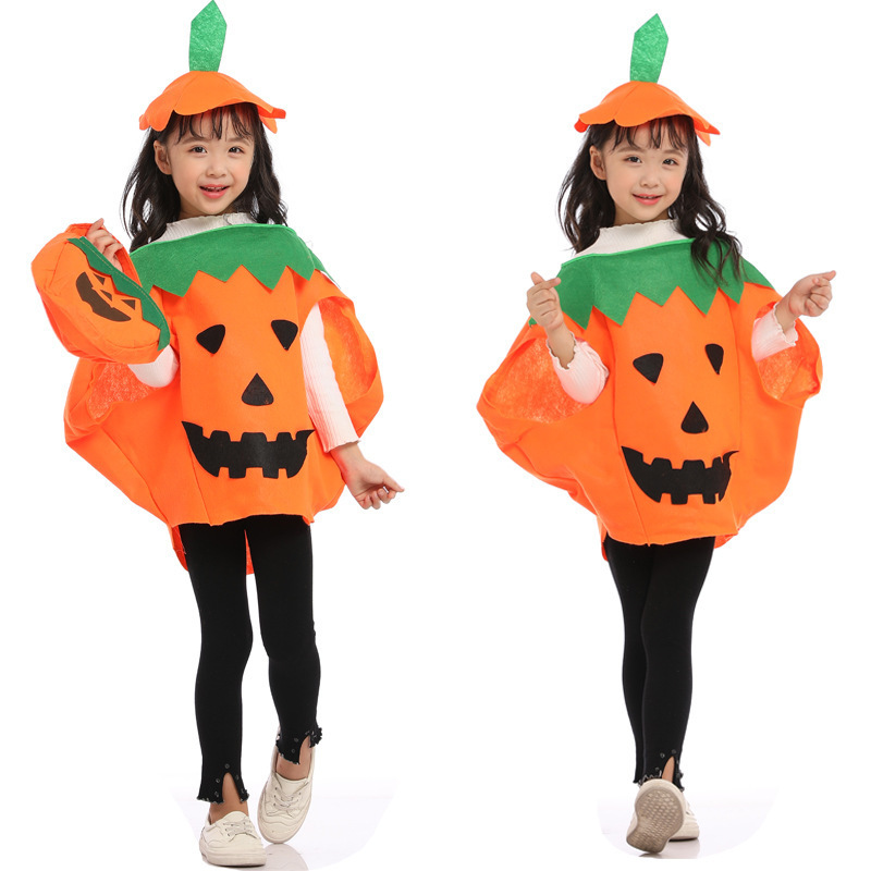 Halloween Pumpkin Clothes For Adults Or Kids With Handling Bag Cosplay Costume