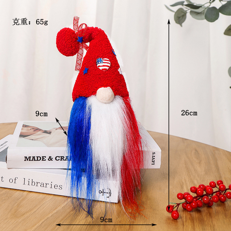 High Quality 4th Of July Mini Patriotic Gnomes Doll Ornaments Christmas Gnome