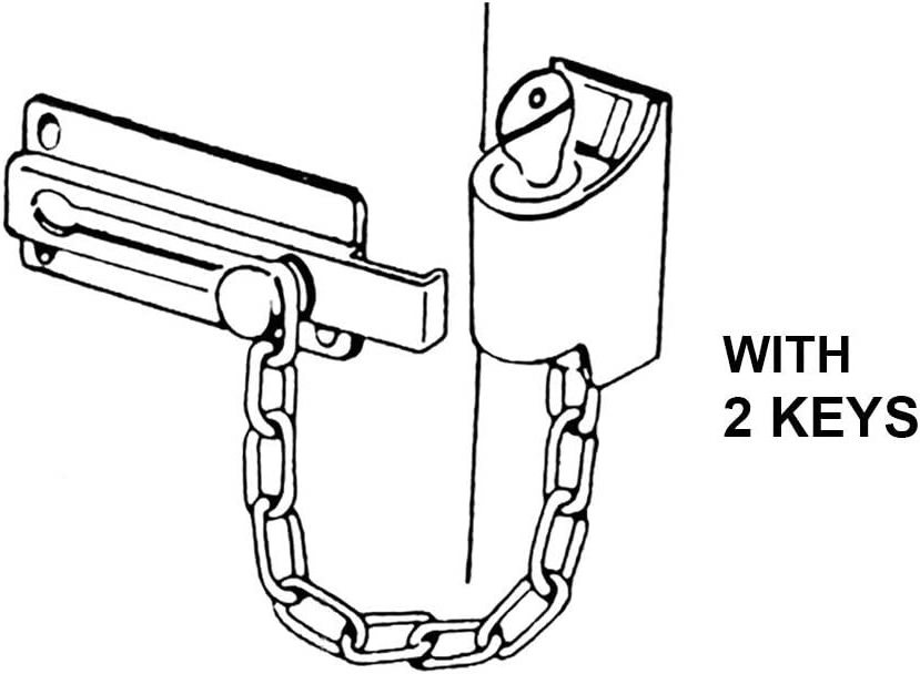 Keyed Chain Door Lock Die Cast Construction with Satin Brushed Nickel oil rubbed bronze and gold finish security chain for door