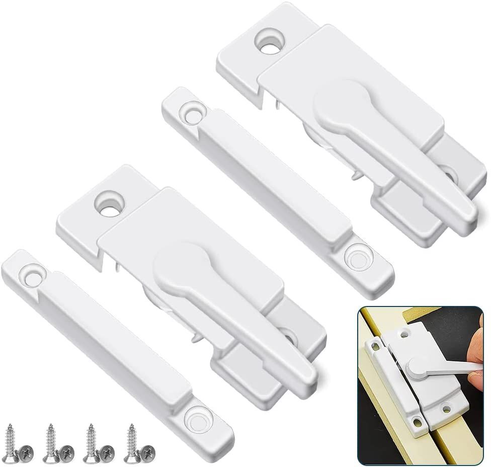 Zinc Alloy Window Latch Lock Security Vinyl Window Sash Lock and Keeper Replacement for Vertical and Horizontal Sliding Windows