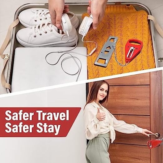 Portable Door Lock Home Security Door Locker Travel Lockdown Locks for Additional Safety and Privacy Perfect for Traveling Hotel