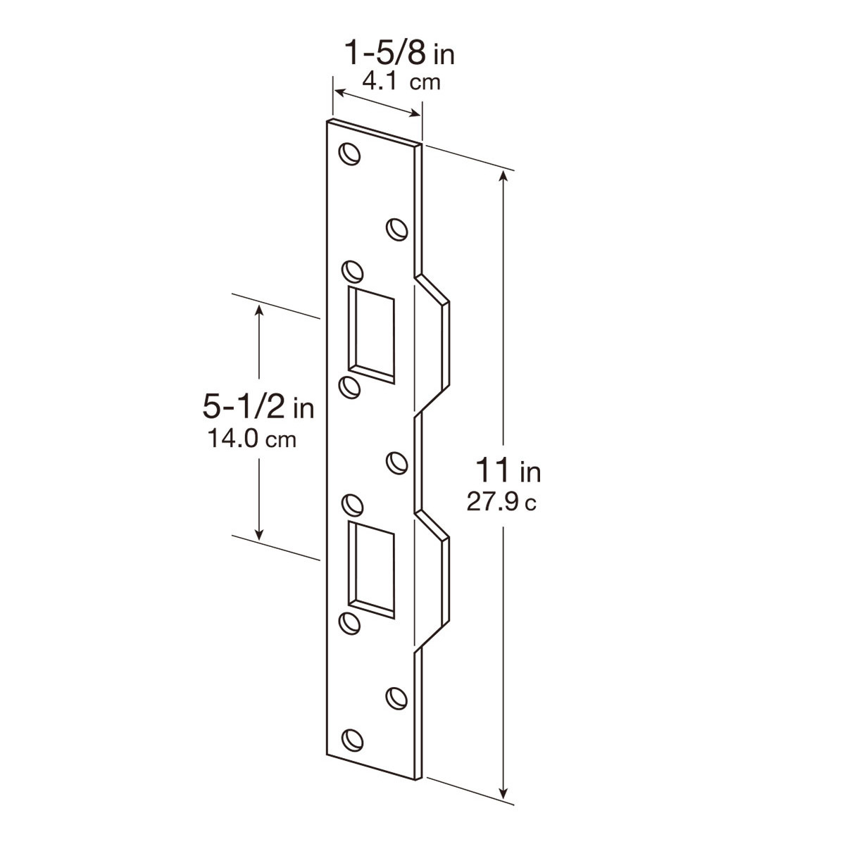 Security Black Door Lock Strike Plate Single Pack Door Strike Plate Reinforcement Plate