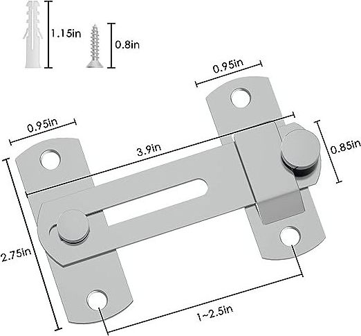 Safe barn Door Locks and latches for Barn Door, Pet Door, Bathroom