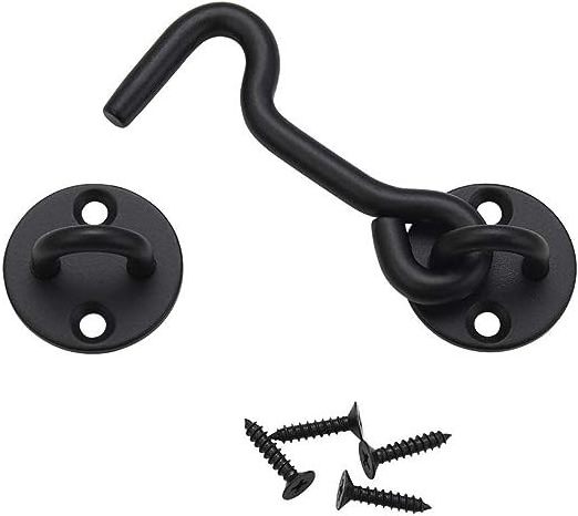 Barn Door Lock Gate Latch matte black rivacy Hook and Eye Latch Easy Lock for Barn Door