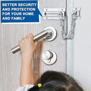 Door Chain Lock Stainless Steel Locks for Inside Door, Better Security and Protection Your Home Family