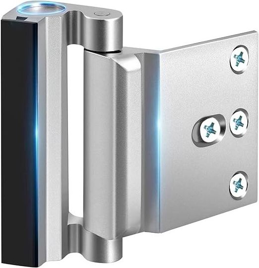 Home Security Door Reinforcement Lock Extra Night Add a Inside Withstands 800lbs Deadbolt Latch , Guard Bedroom Patio