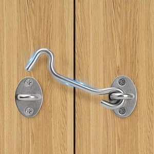 Barn Door Lock Gate Latch  4 Inch Heavy Duty Hook and Eye Latch Sliding Door Lock Eye with Screw