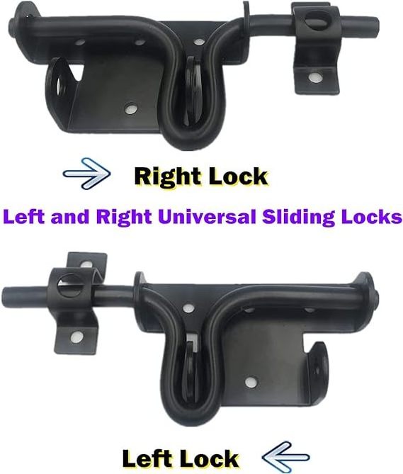 Heavy Duty Slide Bolt Gate Latch with Padlock Hole - Solid Hardware Thickened Metal Sliding Bolt Door Locks Gate Latches for She