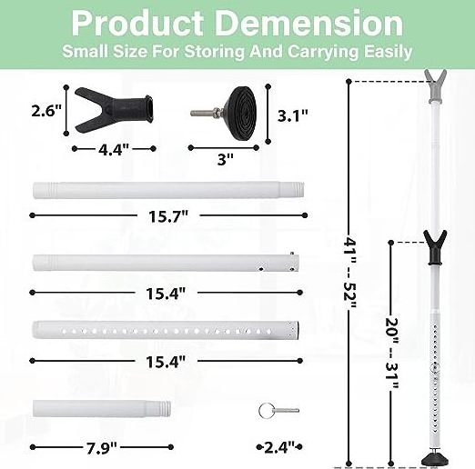 Door Security Bar & Sliding Door Security Bar (2 Pack) Kick Proof with High-Grade Iron