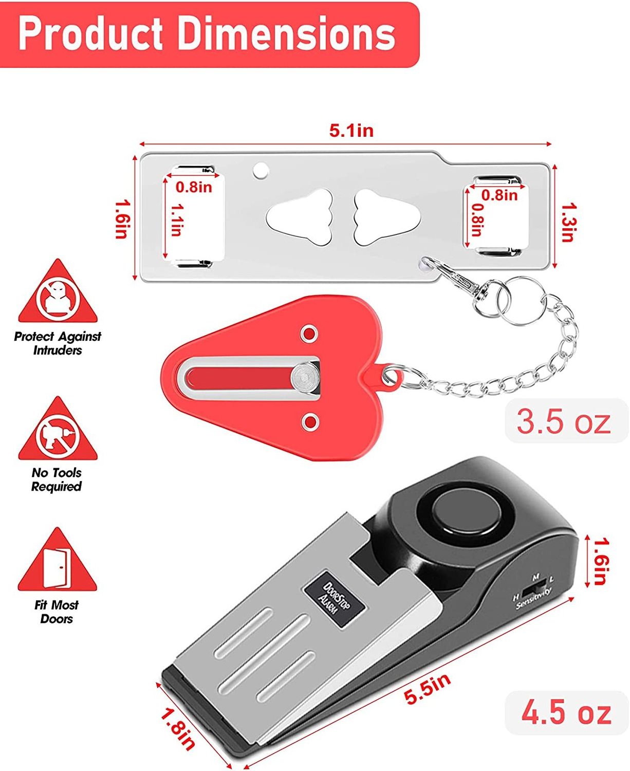 New desgin red pink black Security Portable Door Lock Travel  Hotel door reinforcement lock PadLock Stopper Home Portable Lock