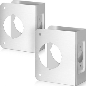 Lock and Door Reinforcer Repair Doors Reinforcement Plate Stainless Steel Home Security Door Lock Plate Add Security to Your Hom