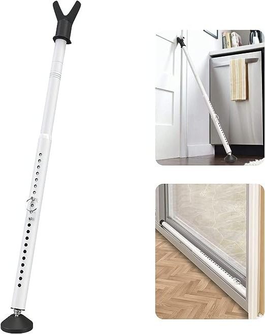 Door Security Bar & Sliding Door Security Bar (2 Pack) Kick Proof with High-Grade Iron