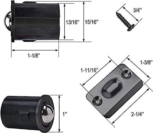 America Door Ball Catch, Drive in Ball Catches for Interior Doors Closet Door Ball Catch Hardware, Door Tension Adjustable