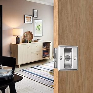 Pocket door lock Hidden Hook Lock Factory Concealed Recessed Flush Invisible Pull Handle Square Sliding Door Safety Lock