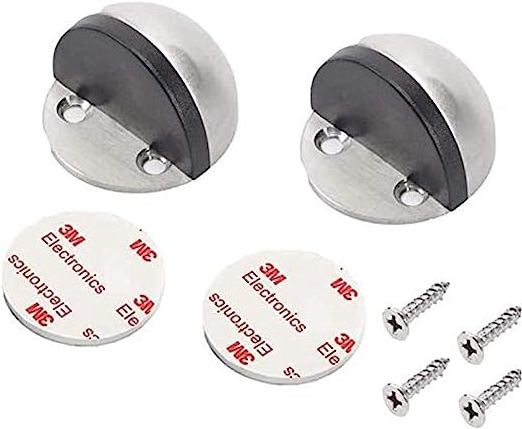 White Door Stoppers Magnetic Stainless Floor Wall Mount Soft Catch Door Holder Heavy Duty Magnet Doorstops for Bottom of Door