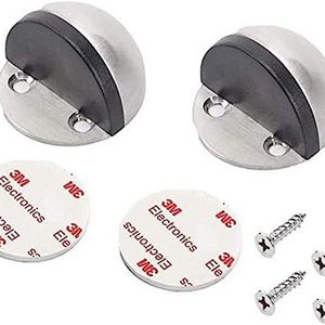 White Door Stoppers Magnetic Stainless Floor Wall Mount Soft Catch Door Holder Heavy Duty Magnet Doorstops for Bottom of Door