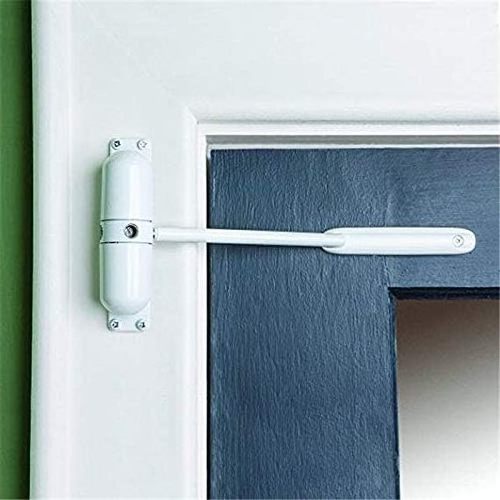 White Door Closer Automatic Safety Spring Door Closer Easy to Install to Convert Hinged Doors to Self Closing