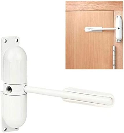 White Door Closer Automatic Safety Spring Door Closer Easy to Install to Convert Hinged Doors to Self Closing