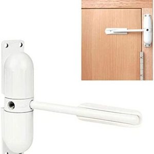 White Door Closer Automatic Safety Spring Door Closer Easy to Install to Convert Hinged Doors to Self Closing