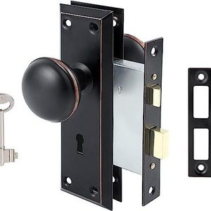 Classic Oil Rubbed Bronze Mortise Lock Set for Interior Door or Exterior Door