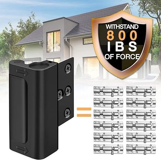 Home Security Front Door Lock Childproof Door Reinforcement Lock with 8 Screws Withstand 800 lbs for Inward Swinging Doors