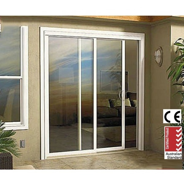 Manufacturer Price PVC/UPVC simple design  sliding door with  tempered glass