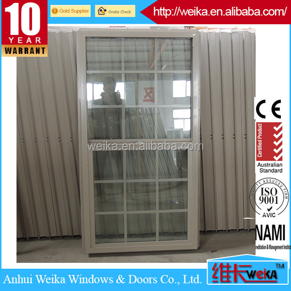 Used home glass windows single hung window / lifting window with decorative window grille