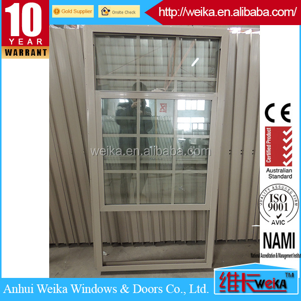 Used home glass windows single hung window / lifting window with decorative window grille