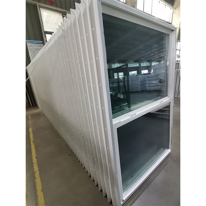 factory sell grill design PVC vertical up down sliding windows sash single/double hung glass window With Fly screen Mesh