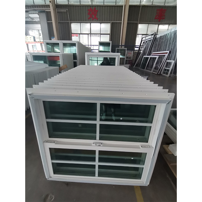 factory sell grill design PVC vertical up down sliding windows sash single/double hung glass window With Fly screen Mesh