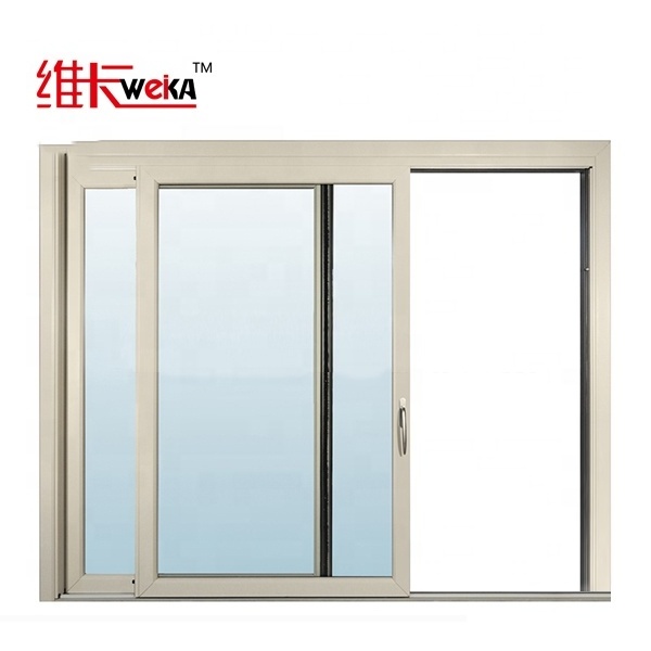 Large balcony french window,double glass grille insert sliding window