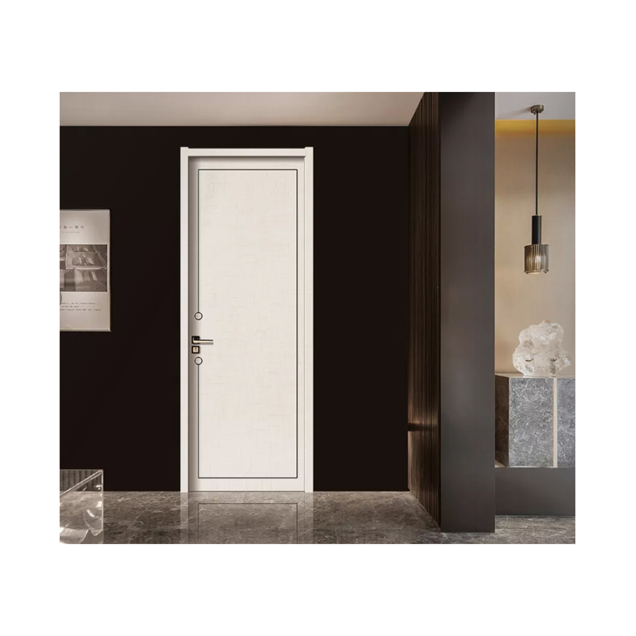 White Primer Wood Veneer PVC Melamine WPC wood Doors Internal