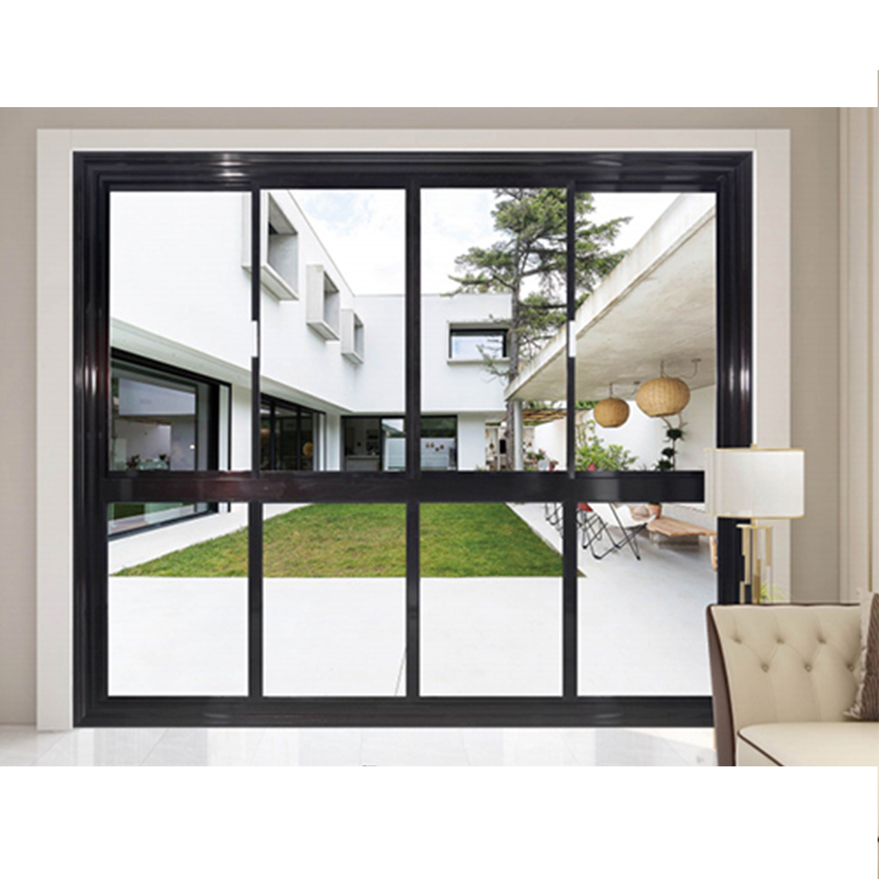 Sliding door with glass panel upvc/pvc profile vinyl frame New design  acrylic sliding doors