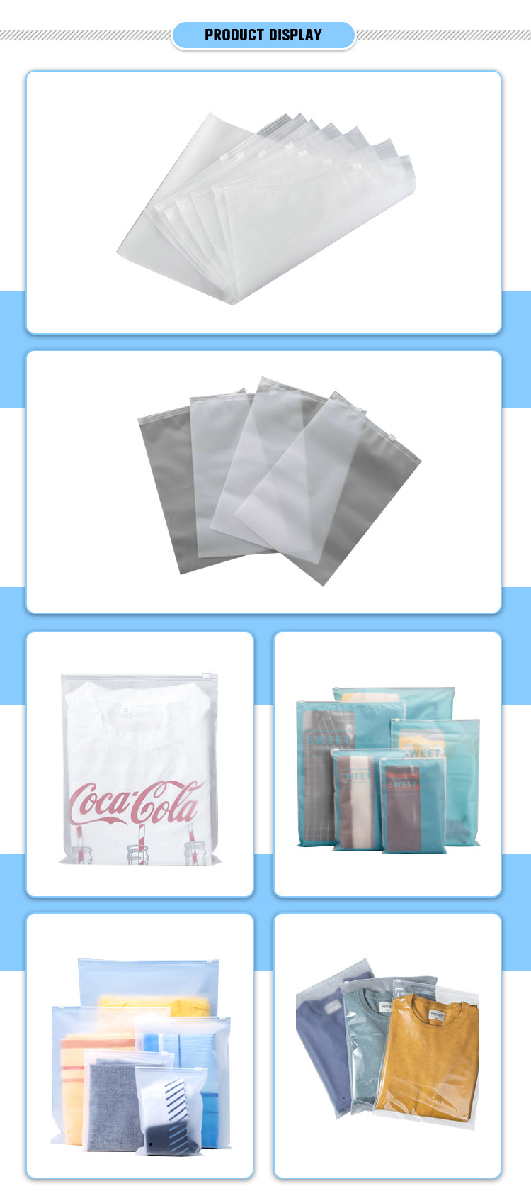 custom clear cloth packing clothing storage bags packaging clothes zip lock