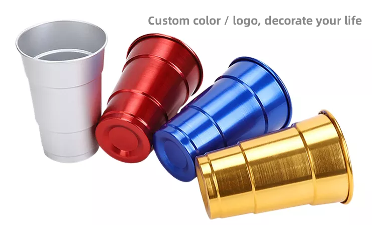 High-quality Aluminum cup mugs recycle and unbreakable for party camping  beer /coffee / juice  custom logo color cup