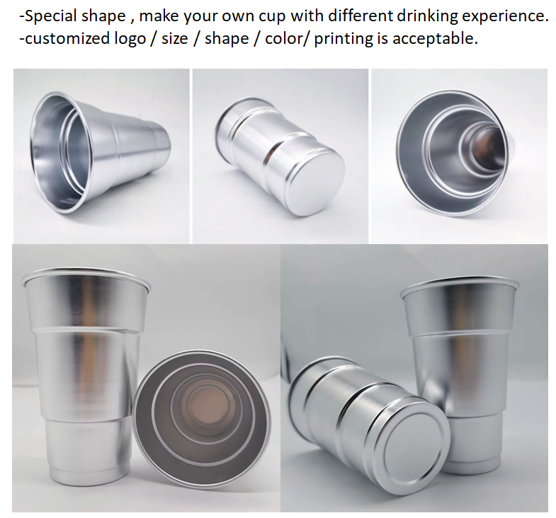 High-quality Aluminum cup mugs recycle and unbreakable for party camping  beer /coffee / juice  custom logo color cup