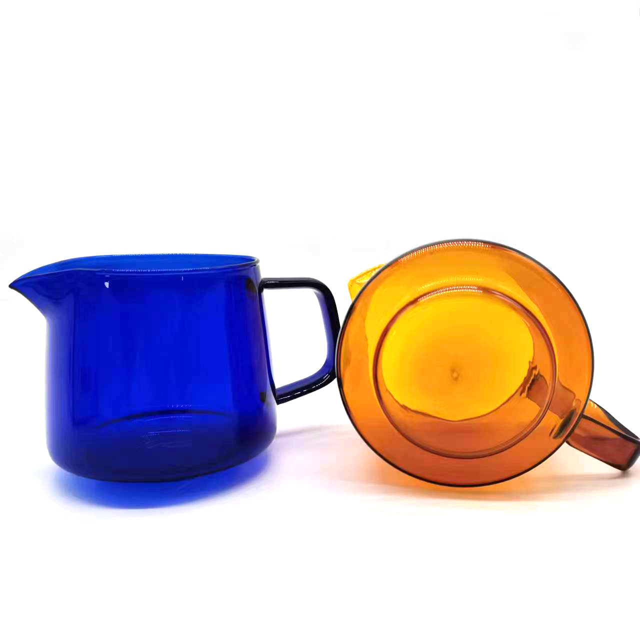 Hot sale coffee accessories colorful high borosilicate glass coffee sharing pot with handle coffee tool glass server