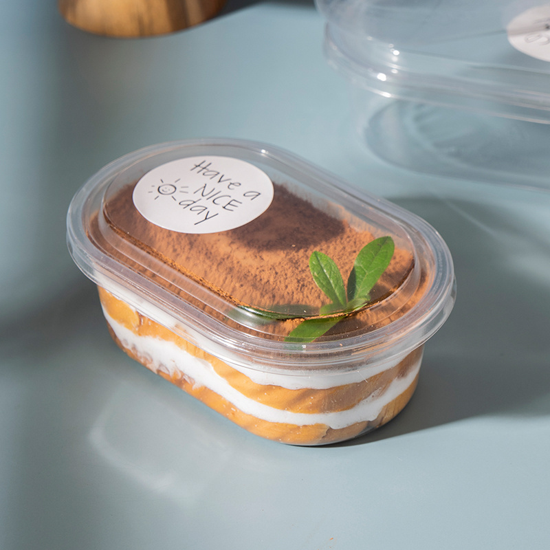 10oz 18oz 25oz Wholesale Fruit Tiramisu Plastic Box for Cake Food Grade Transparent Bakery Cake Packaging Box