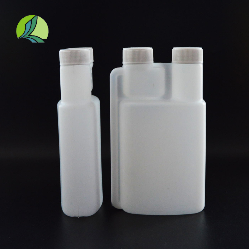 Laboratory 100ml 250ml 500ml 1000ml HDPE Plastic Dispenser Double Dual Chamber Measuring Dosing Twin Neck Bottle for Test