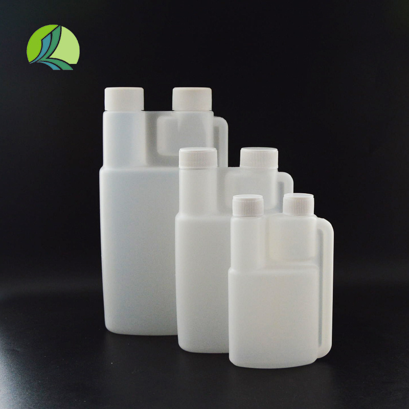 100ml 150ml 250ml 500ml 1000ml white plastic twin neck dosing bottle with screw cap with induction seal