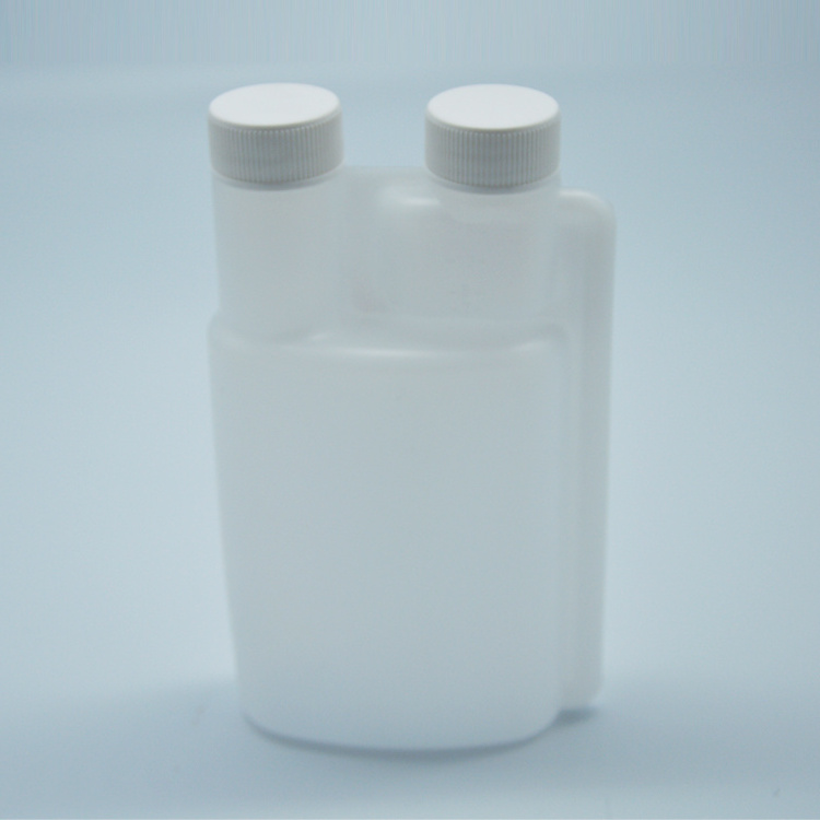 Hot Sale double neck meter dosing bottle Twin Neck Bottle With Screw Cap