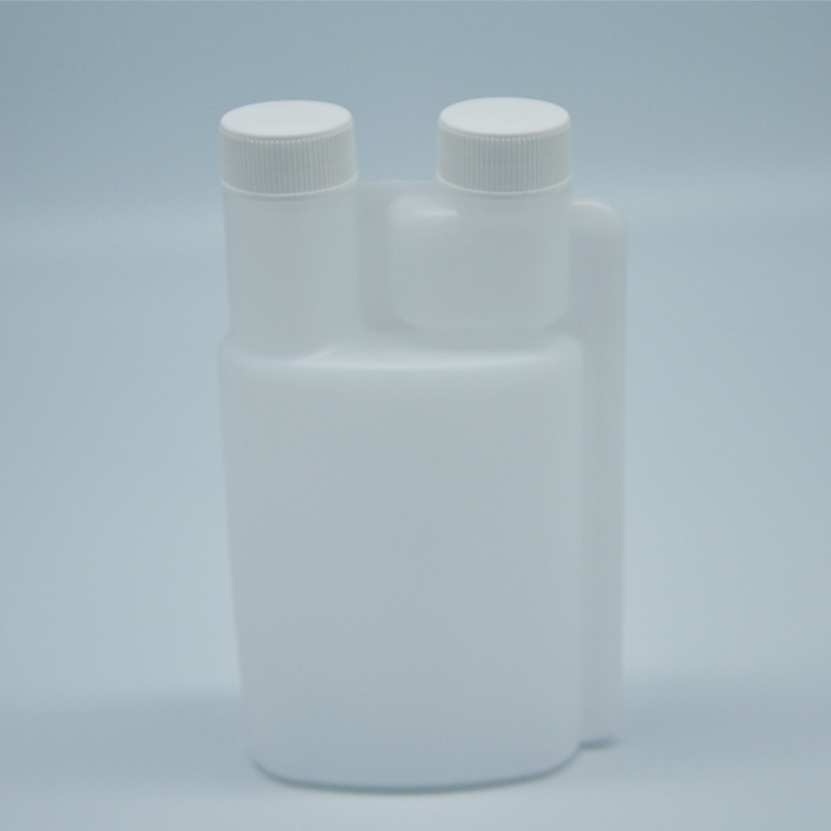 Hot Sale double neck meter dosing bottle Twin Neck Bottle With Screw Cap