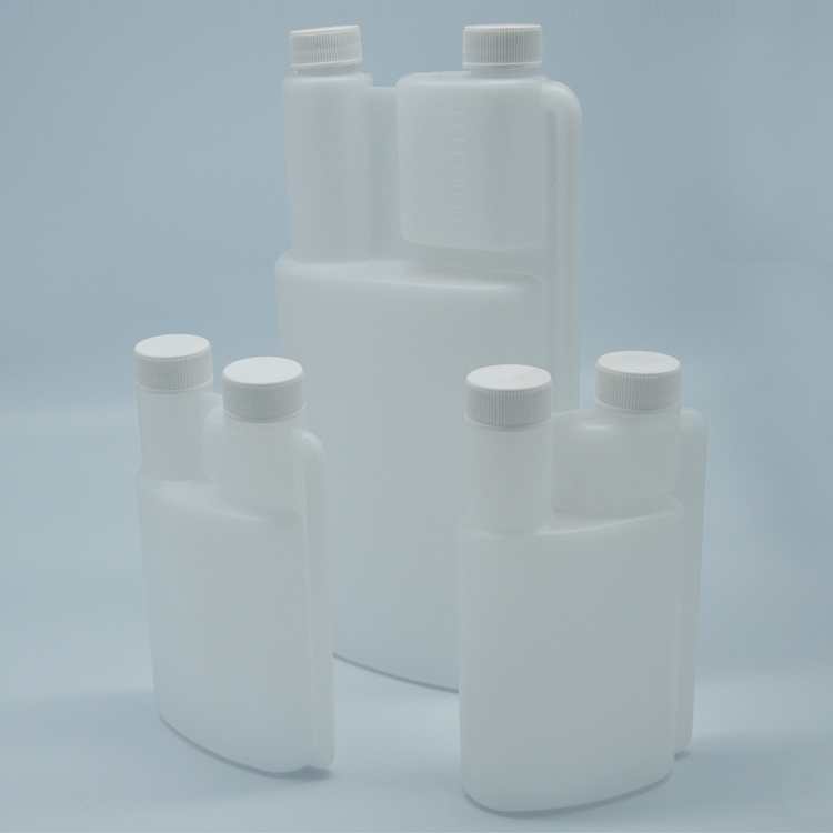 High Quality liquid packaging container twin neck measuring  dosing bottle